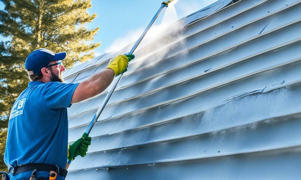 how to clean vinyl siding high up