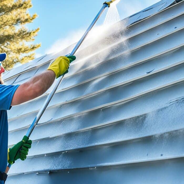 how to clean vinyl siding high up